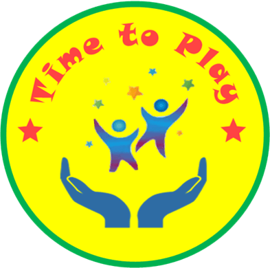 Time to Play logo yellow circle with hands embracing happy children